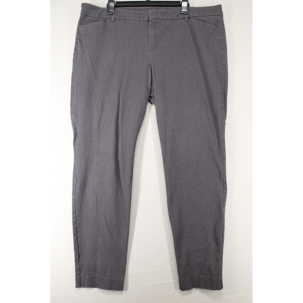 Old Navy Pixie Pants Womens 20 Gray Ankle Mid Rise Stretch Career Casual
